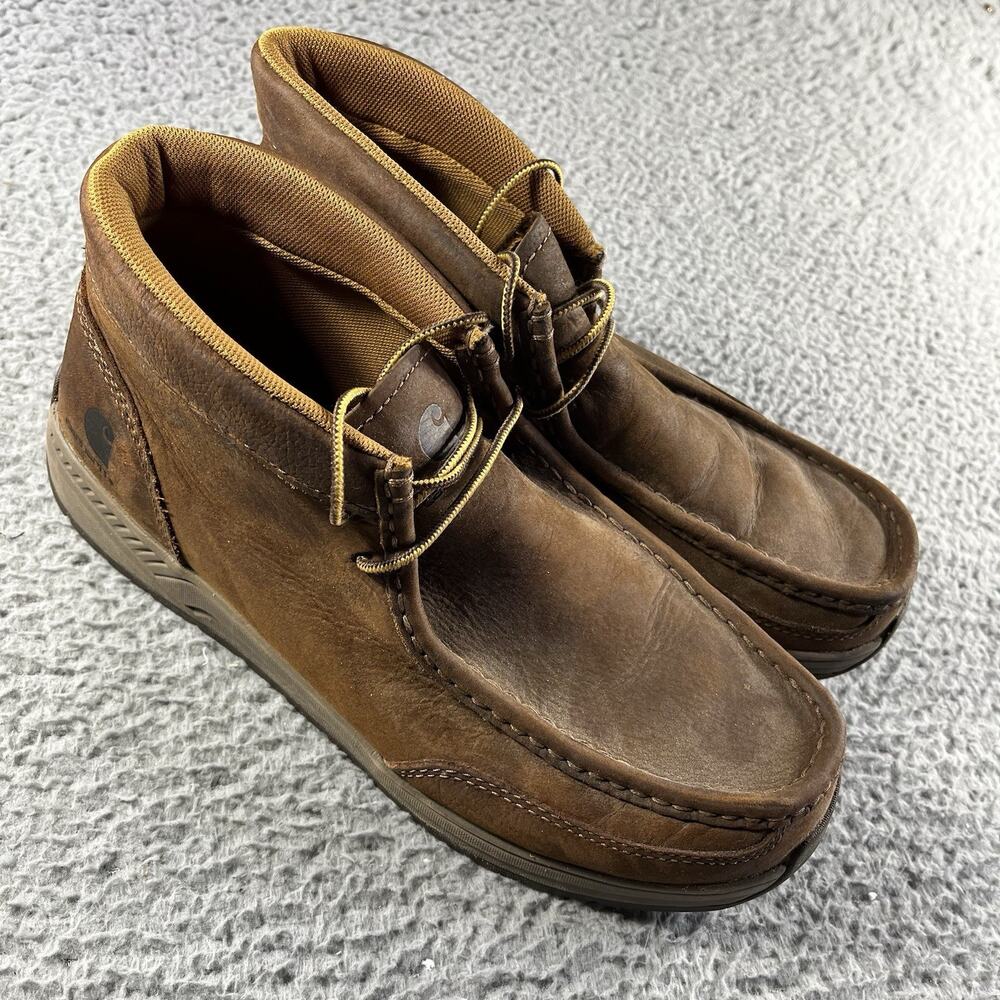 Carhartt CMX4033 Men's 10.5 W Wide Lightweight Wedge 4" Moc Toe Work Boots Brown
